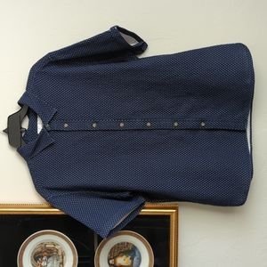 GOODFELLOW & CO Dark Blue Dots Men's Shirt Size XL